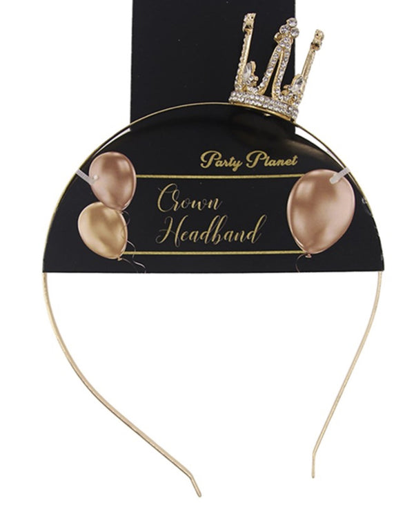 MINI GOLD CROWN HEADBAND WITH DIAMANTES